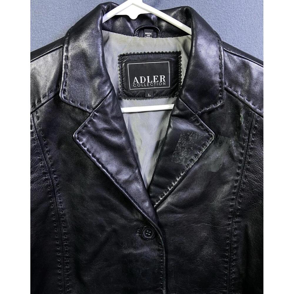 Adler Collection Leather Jacket Women’s Sz Large Black Genuine Lambskin Zip READ - Picture 5 of 16
